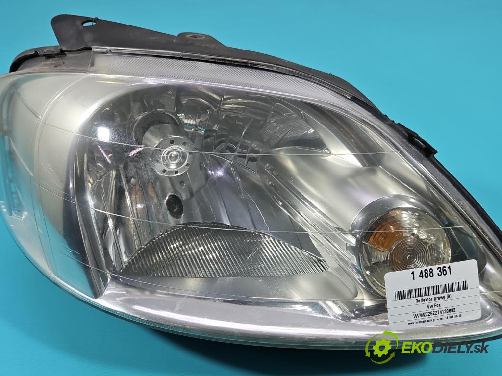 Vw Fox 1.4 tdi 69KM manual 51 kW 1422 cm3 3- Reflektor: pravý  (Svetlo predné pravé)