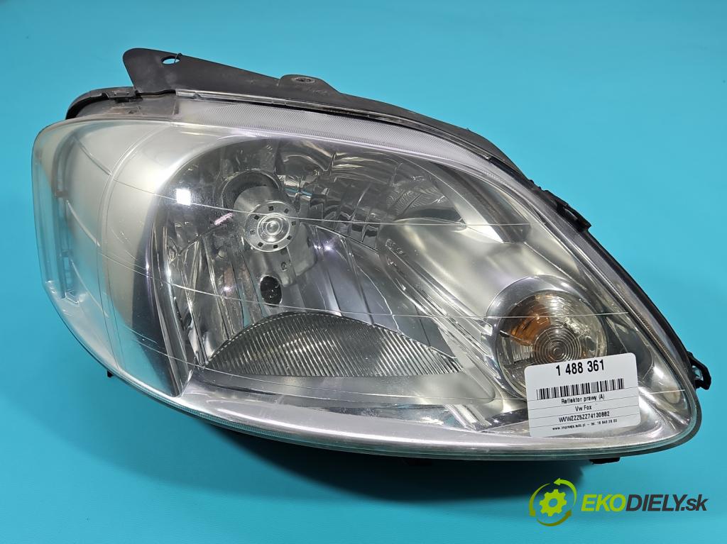 Vw Fox 1.4 tdi 69KM manual 51 kW 1422 cm3 3- Reflektor: pravý  (Svetlo predné pravé)