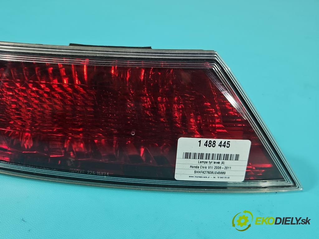 Honda Civic VIII 2006-2011 1.8 16V 140 hp manual 103 kW 1799 cm3 5- světlo zadní levé 226-16721 (Klika dveří ostatní)