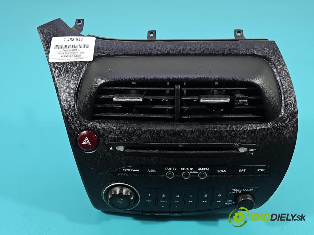 Honda Civic VIII 2006-2011 1.8 16V 140 hp manual 103 kW 1799 cm3 5- Radio továrna: 39100-SMG-G016-M1