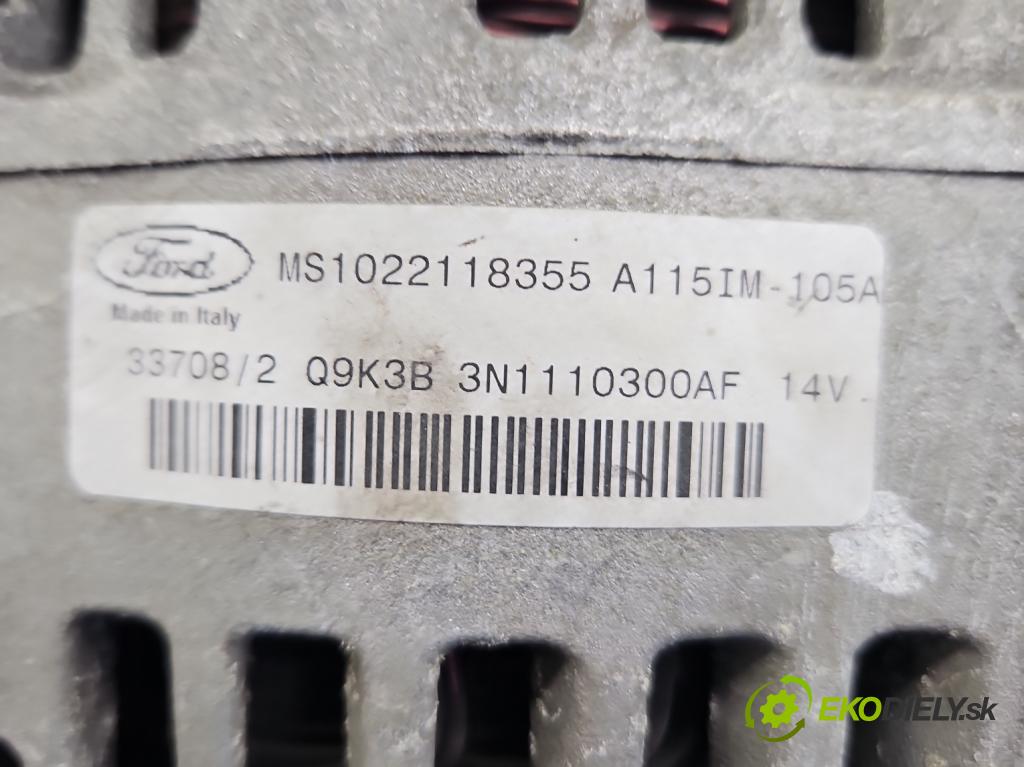 Ford Focus Mk2 2004-2011 1.6 16v 101 HP manual 74 kW 1596 cm3 3- Alternator 3N1110300AF (Alternátor)