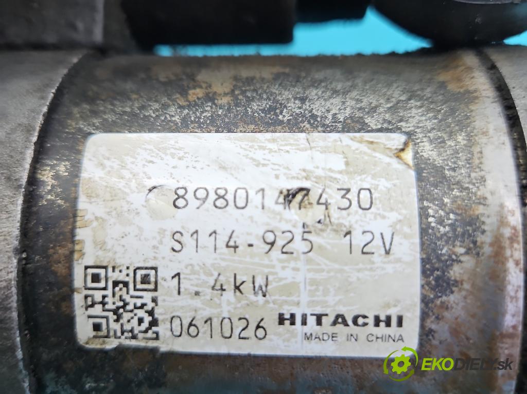 Opel Meriva A 2002-2010 1.7 02-06 75 HP manual 55 kW 1686 cm3 5- štartér 8980147430 (Štartér)