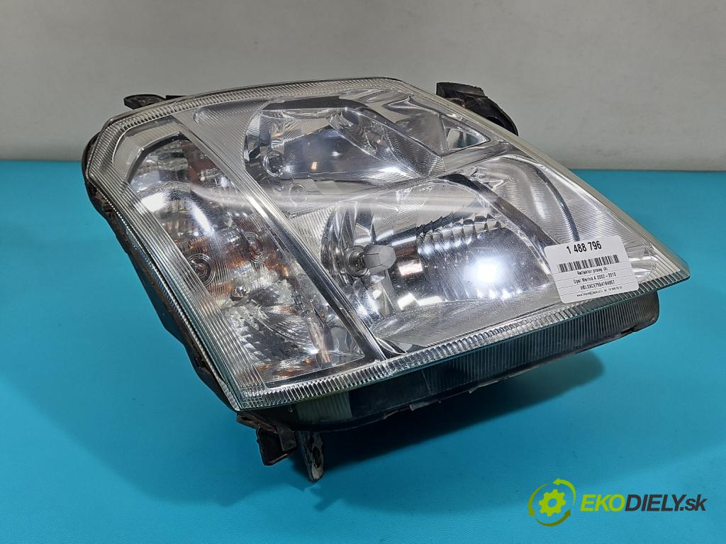 Opel Meriva A 2002-2010 1.7 02-06 75 hp manual 55 kW 1686 cm3 5- světlo pravý 93321053 (Pravé přední světlo)