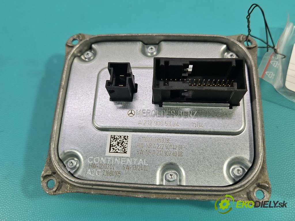 Mercedes E W212 2009-2016 2,2.0 cdi 136 HP automatic 100 kW 2143 cm3 5- střídač: xenon A2129005324 (Riadiaca jednotka xenónu)
