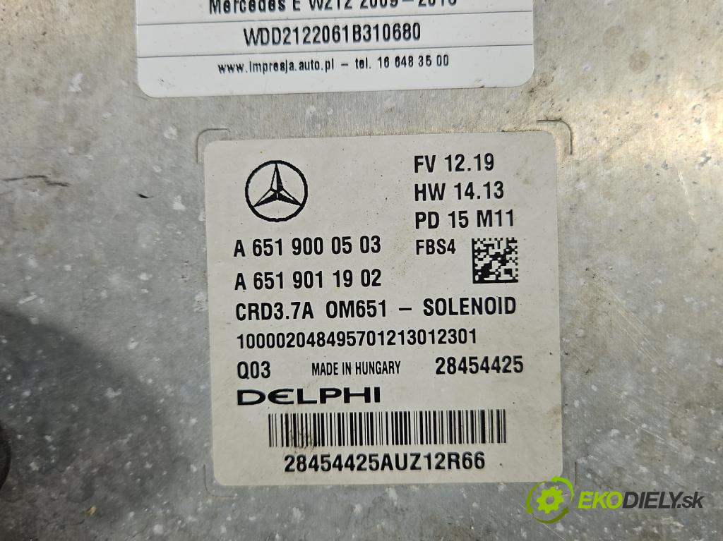 Mercedes E W212 2009-2016 2,2.0 cdi 136 HP automatic 100 kW 2143 cm3 5- riadiaca jednotka motora A6519000503