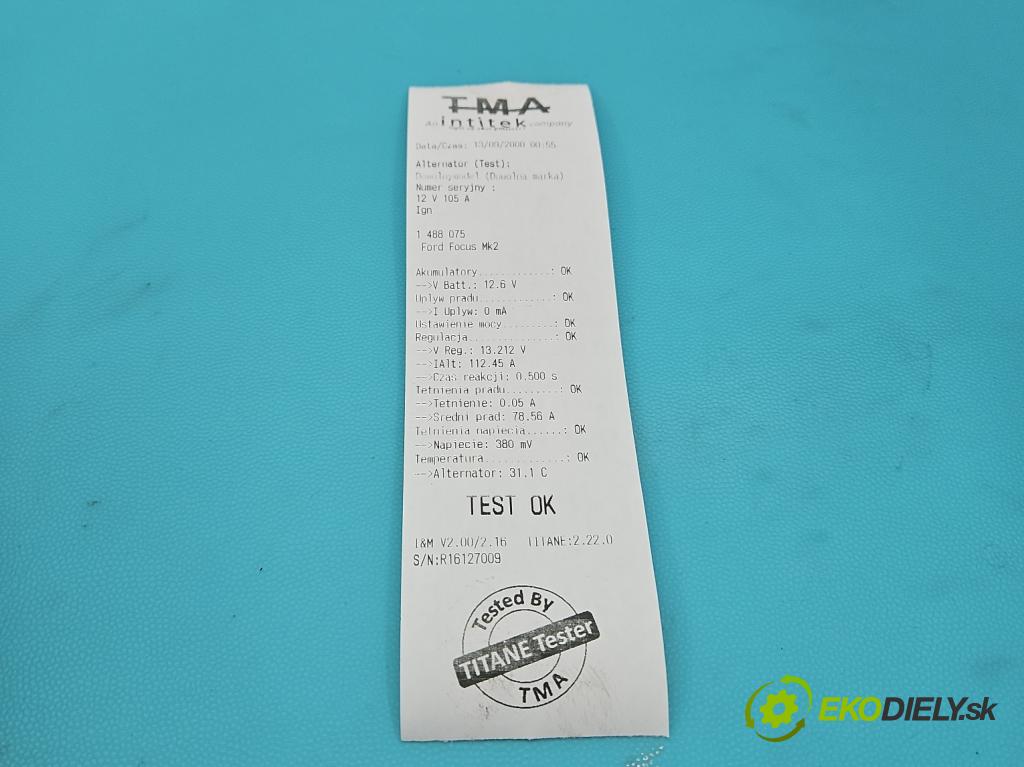 Ford Focus Mk2 2004-2011 1.6 16v 116 HP manual 85 kW 1596 cm3 5- Alternator 3N1110300AC (Alternátor)