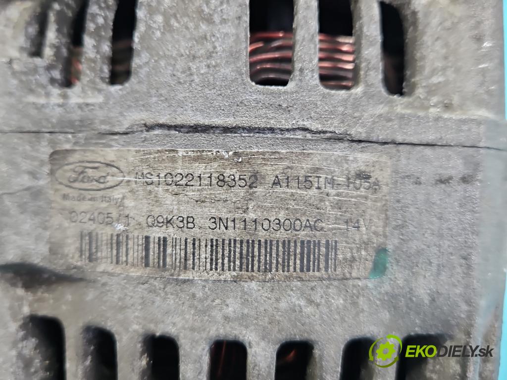 Ford Focus Mk2 2004-2011 1.6 16v 116 HP manual 85 kW 1596 cm3 5- Alternator 3N1110300AC (Alternátor)