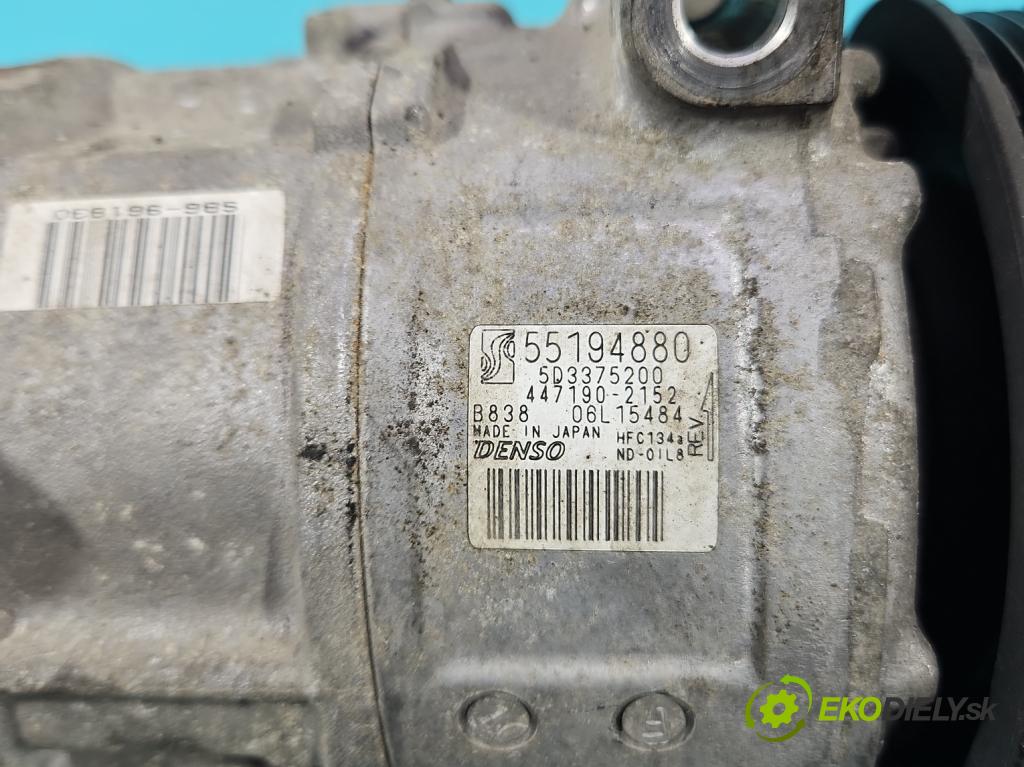 Fiat Punto Grande 1.4 8v 77 HP manual 57 kW 1368 cm3 5- Kompresor: klimatizácie 55194880 (Kompresor klimatizácie)