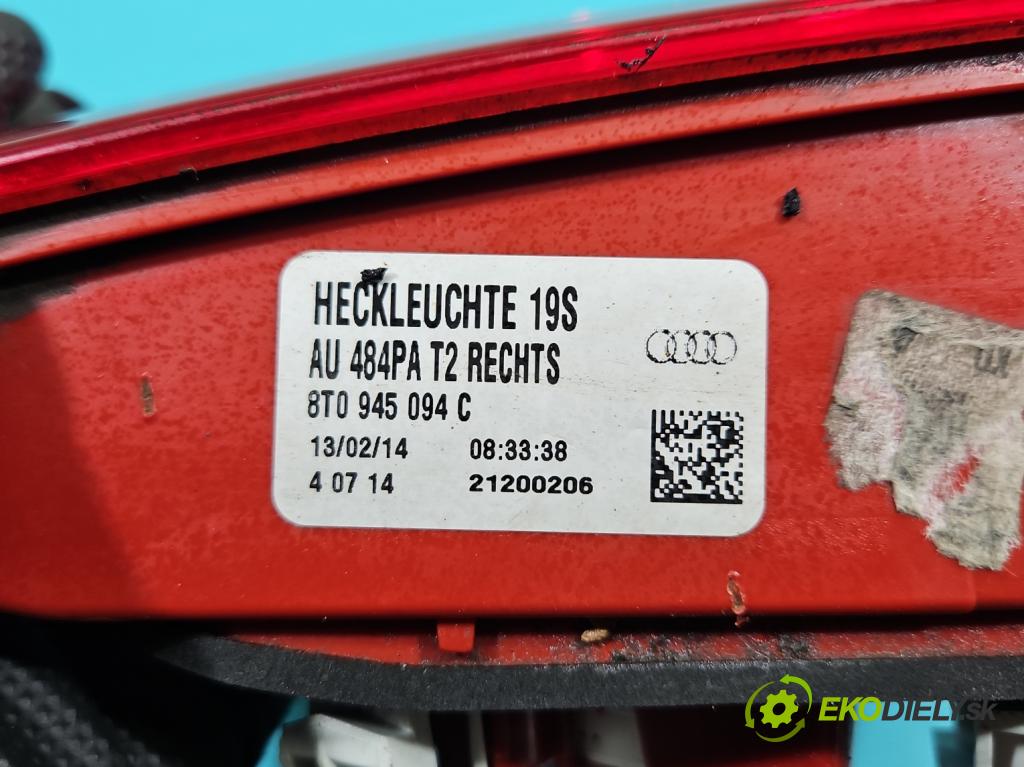 Audi A5 8T 2007-2016 2.0 TFSI 224hp automatic 165 kW 1984 cm3 5- svetlo / reflektor zadné pravé 8T0945094C (Kľučka dverí ostatné)