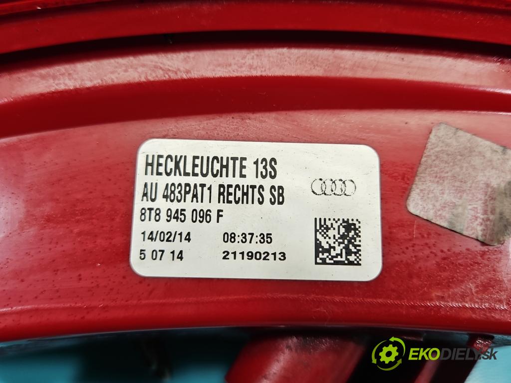 Audi A5 8T 2007-2016 2.0 TFSI 224hp automatic 165 kW 1984 cm3 5- svetlo / reflektor zadné pravé 8T8945096F (Kľučka dverí ostatné)