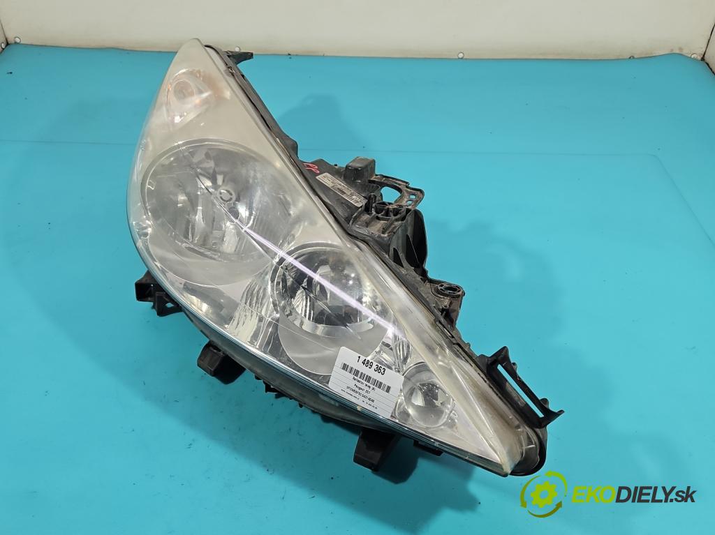 Peugeot 207 1.4 16v (201573) 95 HP manual 70 kW 1397 cm3 5- Reflektor: pravý 9649986180 (Svetlo predné pravé)