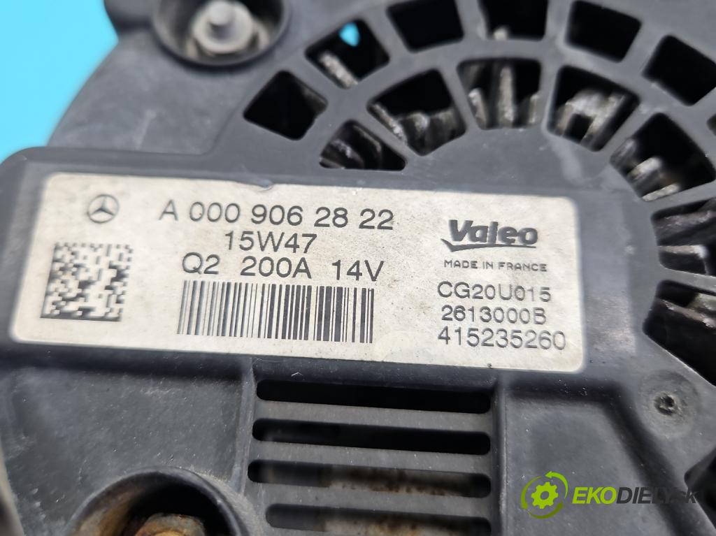 Mercedes E W212 2009-2016 2,2.0 cdi 136 HP automatic 100 kW 2143 cm3 5- Alternator A0009062822 (Alternátor)