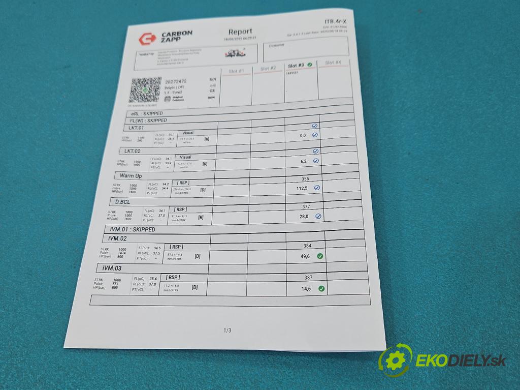 Mercedes E W212 2009-2016 2.2 cdi (651925) 136hp automatic 100 kW 2143 cm3 5- vstřikovač 28272472 (Vstřikovač paliva)