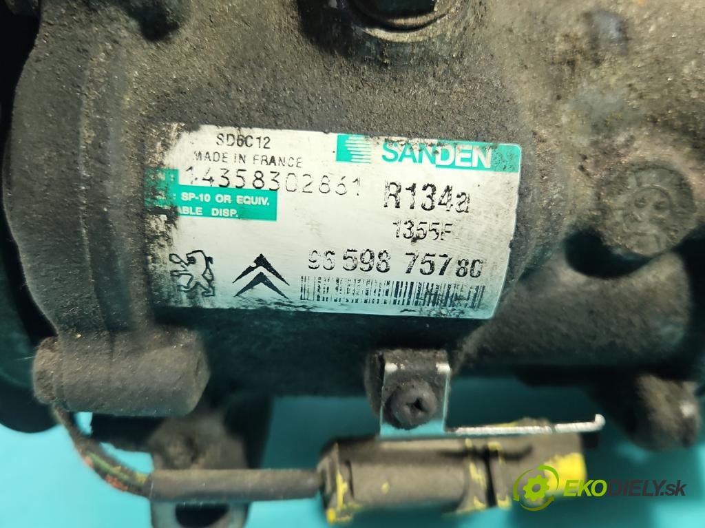 Peugeot 207 1.4 16v (201573) 95 HP manual 70 kW 1397 cm3 5- Kompresor: klimatizácie 9659875780 (Kompresor klimatizácie)