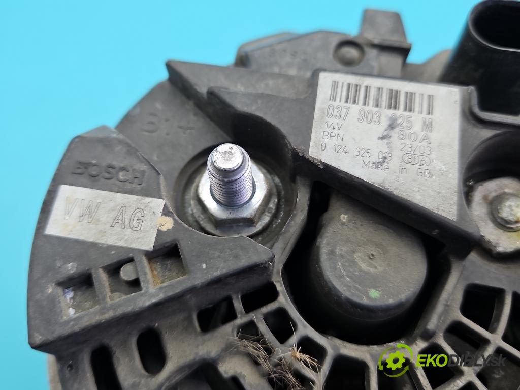 Seat Ibiza III 6L 2002-2008 1.4 16V 75 HP manual 55 kW 1390 cm3 5- Alternator 037903925M (Alternátor)