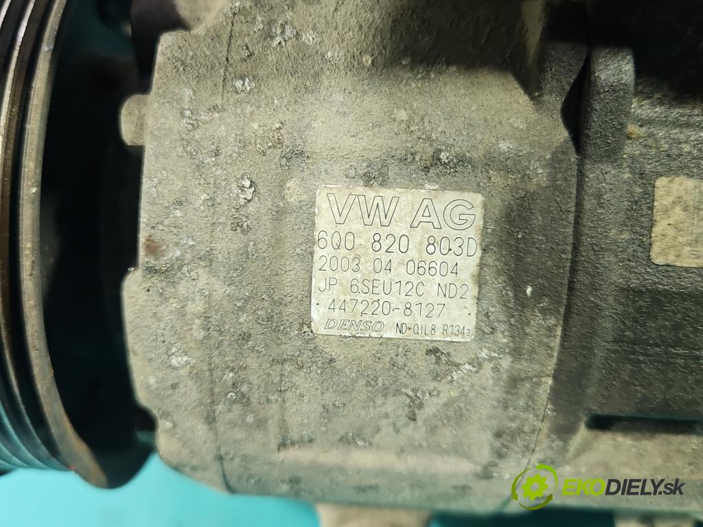 Seat Ibiza III 6L 2002-2008 1.4 16V 75 HP manual 55 kW 1390 cm3 5- Kompresor: klimatizácie 6Q0820803D (Kompresor klimatizácie)
