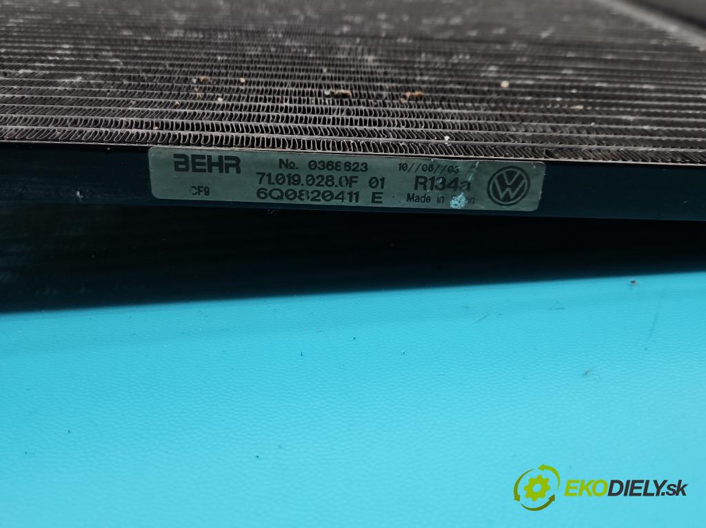Seat Ibiza III 6L 2002-2008 1.4 16V 75 hp manual 55 kW 1390 cm3 5- Chladič klíma 6Q0820411E (Chladič klimatizace)