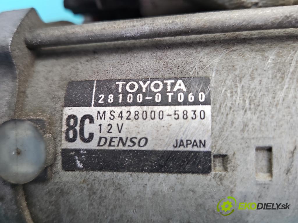 Toyota Avensis III T27 2009-2018 2.0 16v 152KM manual 112 kW 1987 cm3 5- štartér 28100-0T060 (Štartér)