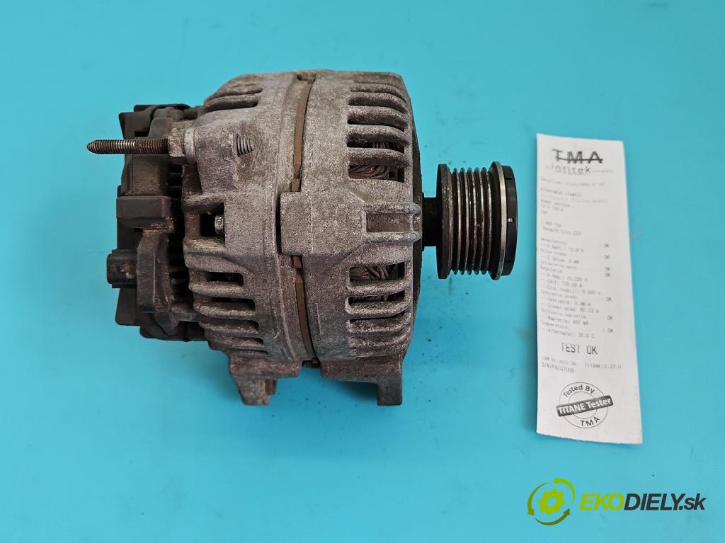 Renault Clio III 2005-2012 1.5 DCI 106 HP manual 78 kW 1461 cm3 5- Alternator 0124425037 (Alternátor)