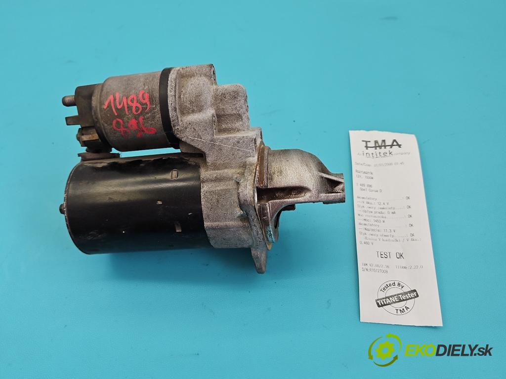 Opel Corsa D 2006-2014 1.2 16v 80 HP manual 59 kW 1229 cm3 5- štartér 0001107493 (Štartér)