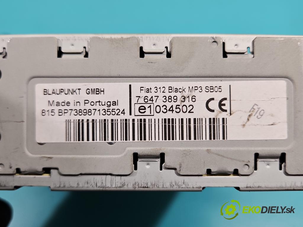Fiat 500 2007-2020 1.2 8V 69KM manual 51 kW 1242 cm3 3- Radio originál 7647389316