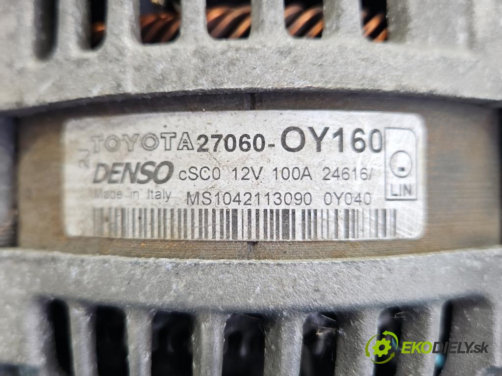 Toyota Yaris III 2011-2020 1.3 vvt-i 99 HP manual 73 kW 1329 cm3 5- Alternator 27060-0Y160 (Alternátor)