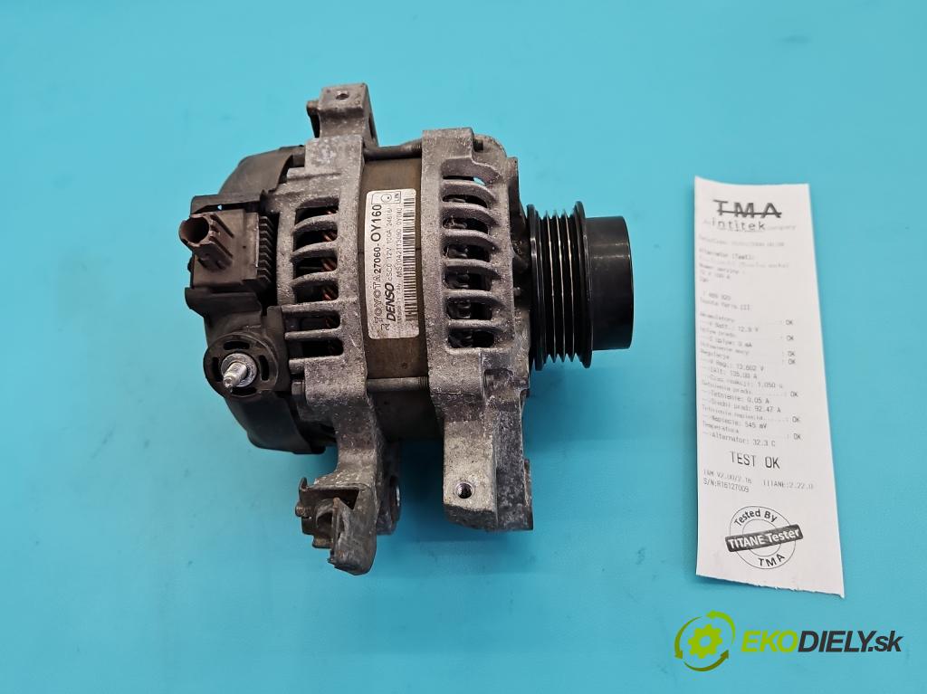 Toyota Yaris III 2011-2020 1.3 vvt-i 99 HP manual 73 kW 1329 cm3 5- Alternator 27060-0Y160 (Alternátor)