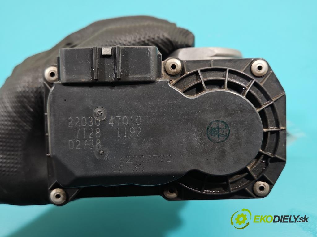 Toyota Yaris III 2011-2020 1.3 vvt-i 99 HP manual 73 kW 1329 cm3 5- klapka 22030-47010 (Škrtiaca klapka)