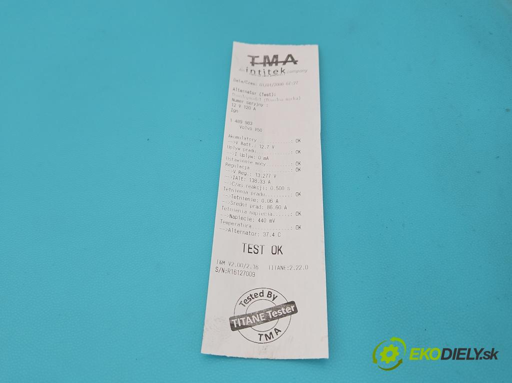 Volvo V50 2.0d 136 HP manual 100 kW 1997 cm3 5- Alternator 3M5T-10300-PD (Alternátor)