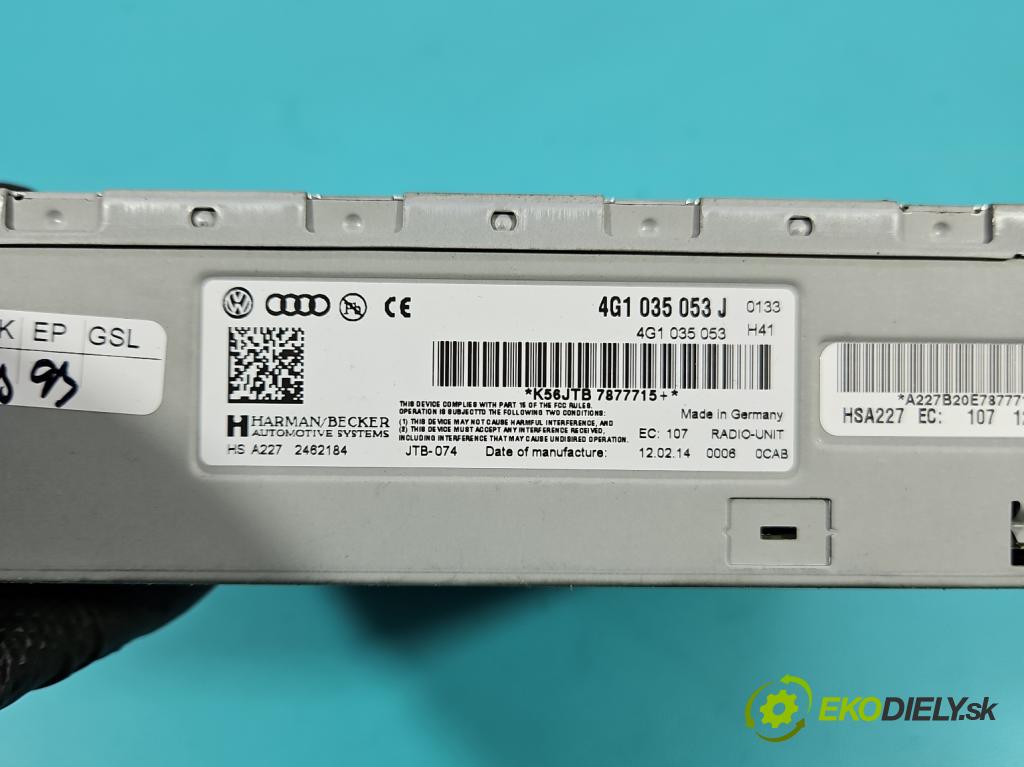Audi A5 8T 2007-2016 2.0 TFSI 224hp automatic 165 kW 1984 cm3 5- Radio originál 4G1035053J