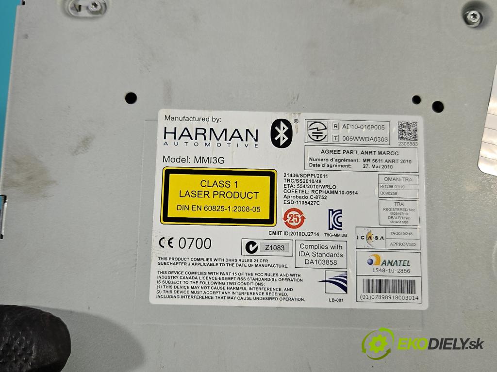 Audi A5 8T 2007-2016 2.0 TFSI 224hp automatic 165 kW 1984 cm3 5- Navigácia: čítačka 8R1035666E