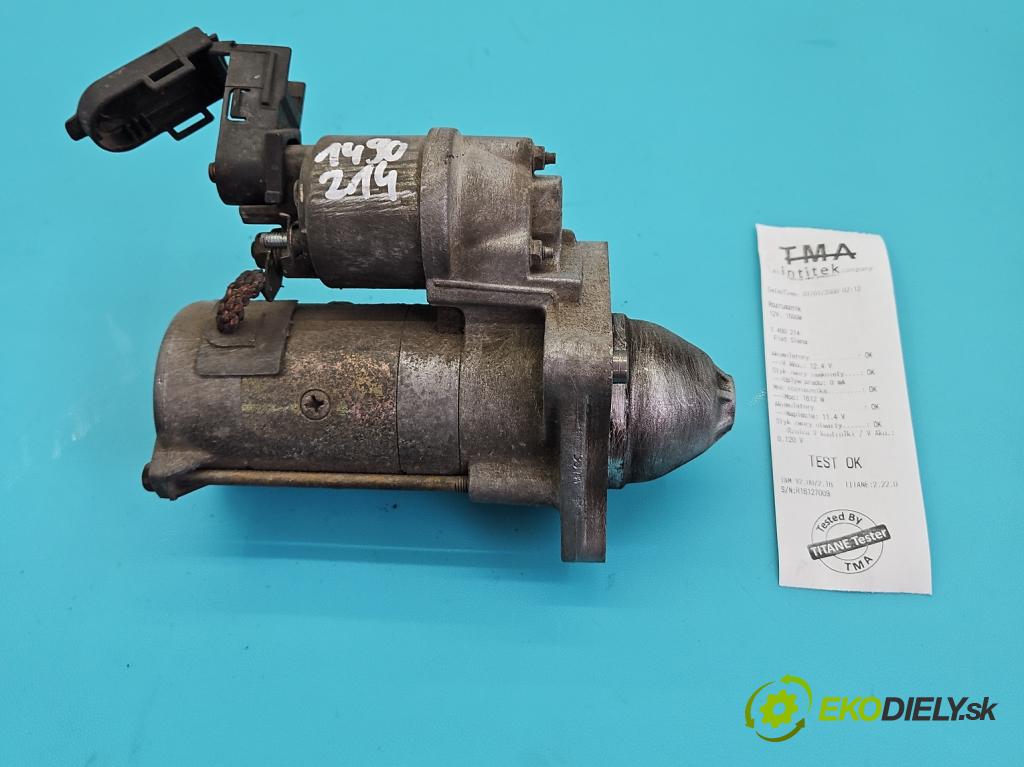 Fiat Siena 1.6 16V 103 HP manual 76 kW 1580 cm3 4- štartér  (Štartér)