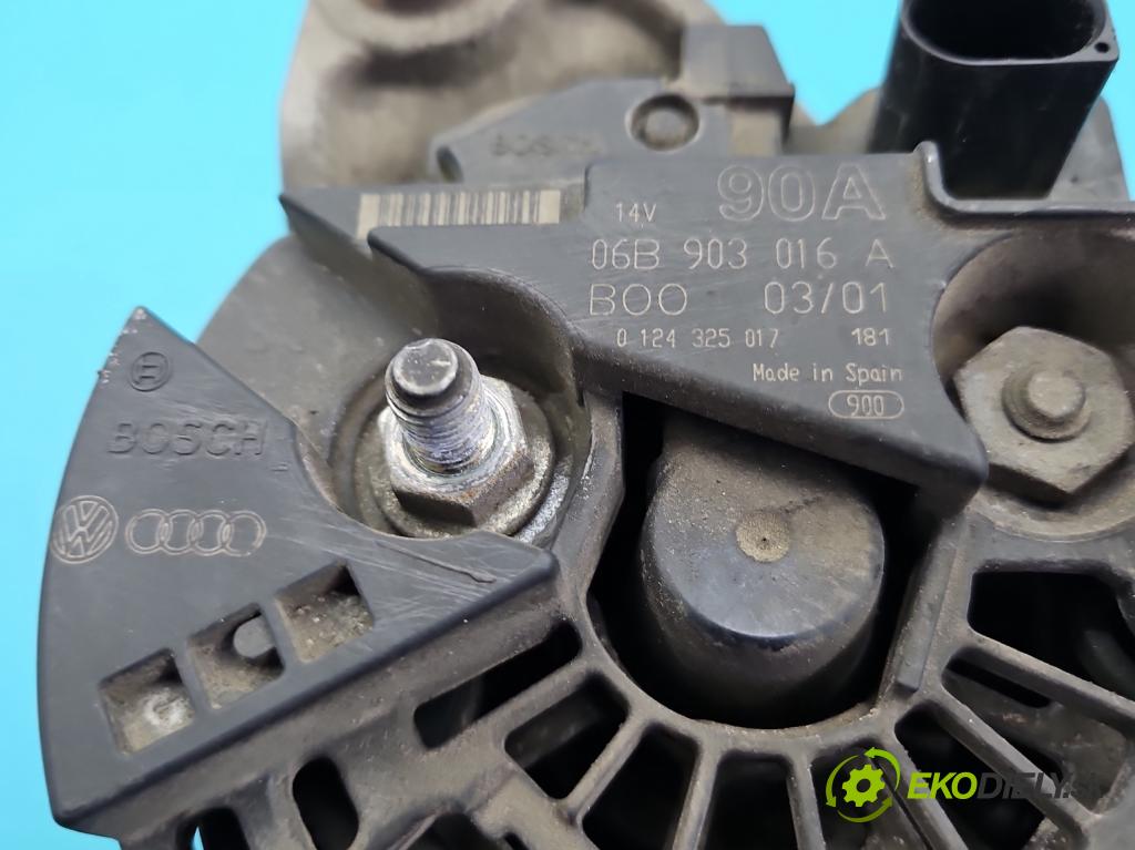 Vw Passat B5 1995-2005 1.8b 150 HP manual 110 kW 1781 cm3 5- Alternator 06B903016A (Alternátor)