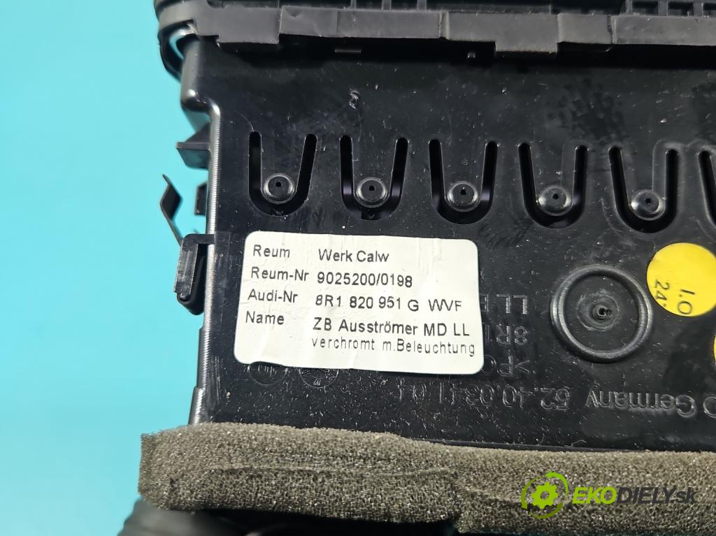 Audi Q5 2008-2016 2.0 tdi 170 HP manual 125 kW 1968 cm3 5- Mřížka: kúrenia stredová 8R1820951G (Mriežka kúrenia (fukár))