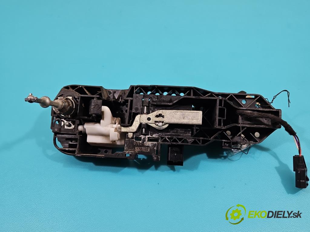 Renault Scenic III 2009-2016 1.6 dci 131 HP manual 96 kW 1598 cm3 5- rukoväť predné ľavé mimo: 806070033R (Kľučka dverí vonkajšia predná ľavá)