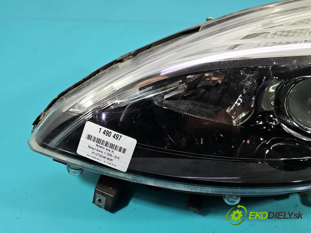 Renault Scenic III 2009-2016 1.6 dci 131 HP manual 96 kW 1598 cm3 5- Reflektor: ľavý 260601946R (Kľučka dverí ostatné)