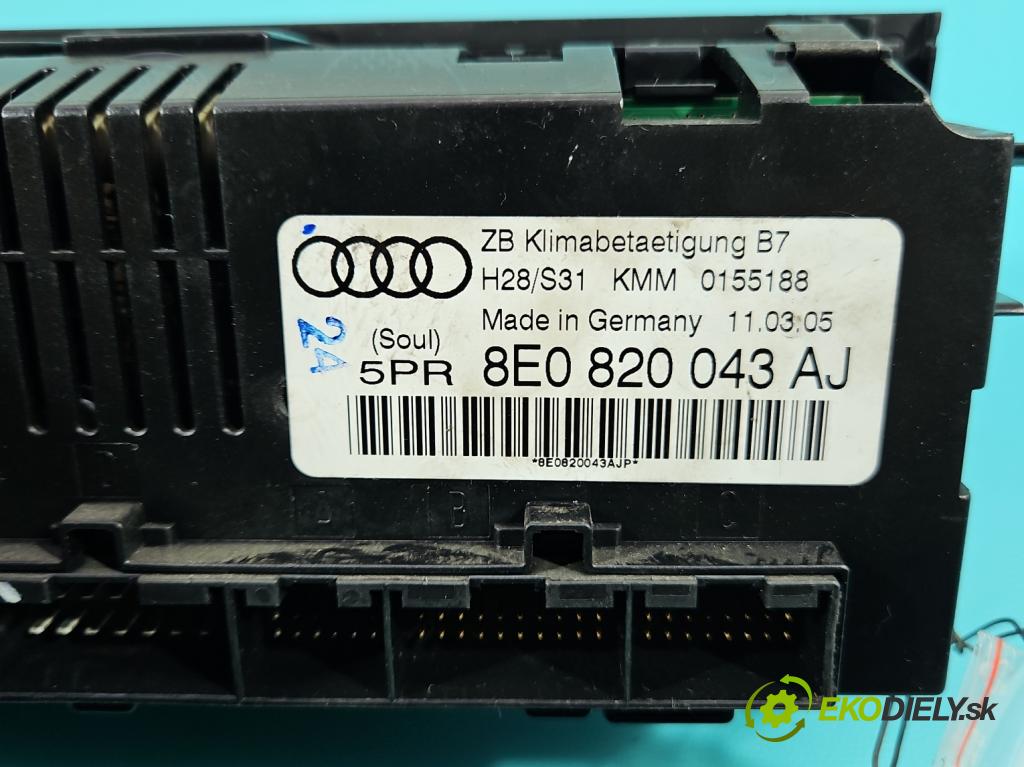 Audi A4 B7 2004-2008 1.9 TDI 116 HP manual 85 kW 1896 cm3 5- panel kúrenia 8E0820043AJ