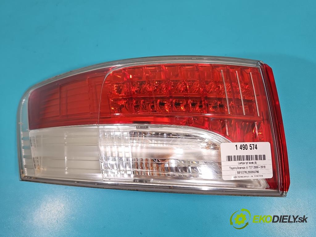 Toyota Avensis III T27 2009-2018 2.0 D4D 126 HP manual 93 kW 1998 cm3 5- svetlo / reflektor zadné ľavé  (Kľučka dverí ostatné)