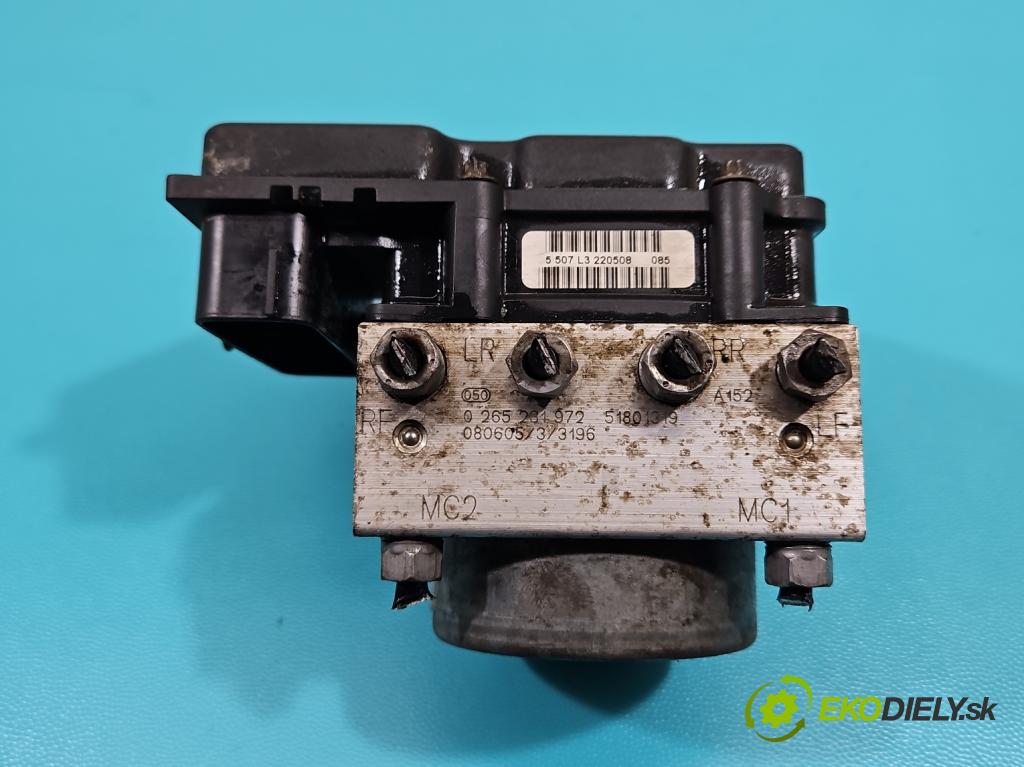 Fiat 500 2007-2020 1.2 8V 69KM manual 51 kW 1242 cm3 3- čerpadlo abs 0265800648 (Pumpa ABS)
