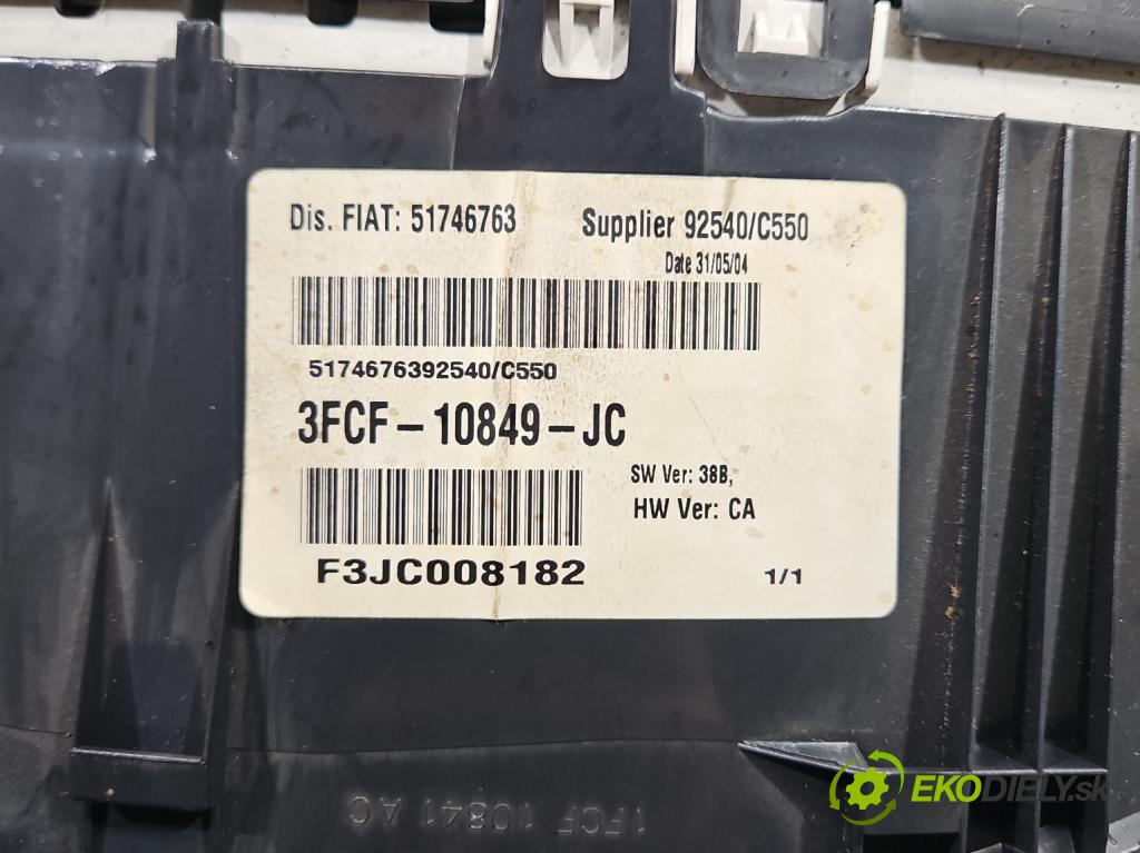 Fiat Stilo 1.9 jtd 116 HP manual 85 kW 1910 cm3 5- prístrojovka/ budíky 3FCF-108499-JC (Prístrojová doska)