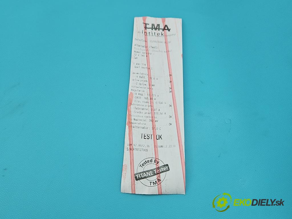 Opel Vectra C 2002-2008 2.0 dti 101 HP manual 74 kW 1995 cm3 4- Alternator  (Alternátor)