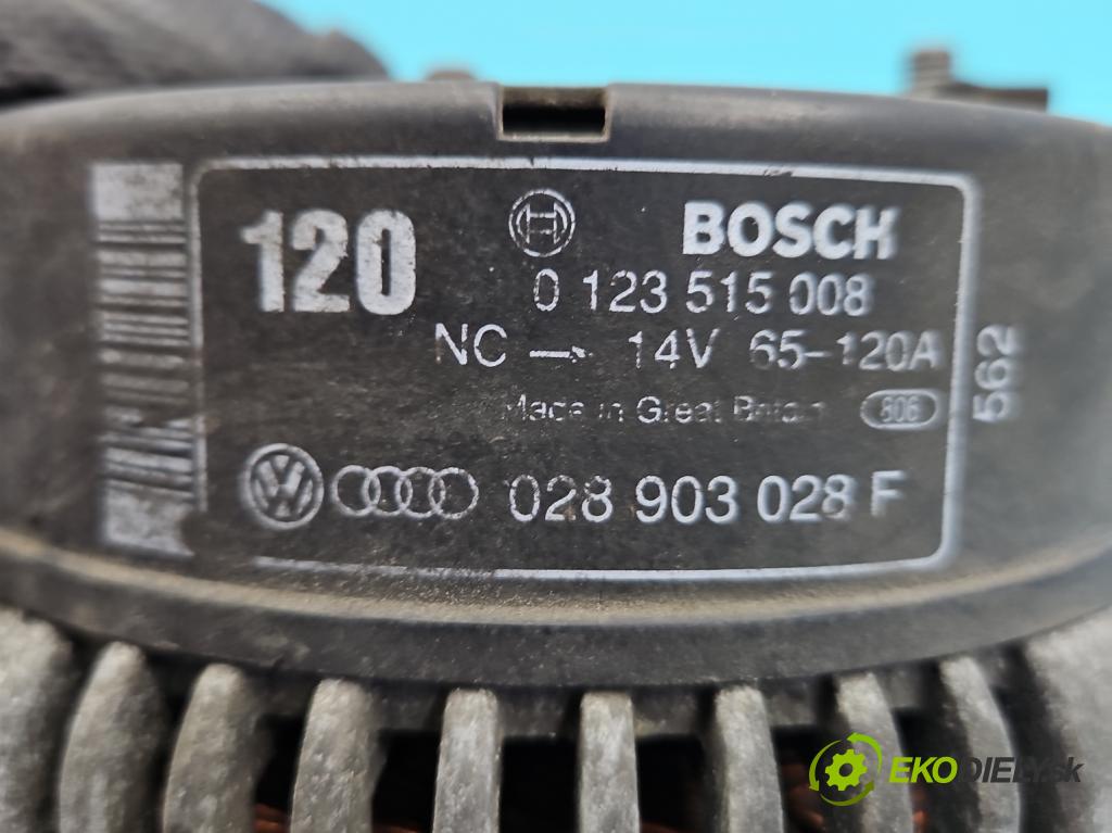 Audi A4 B5 1994-2001 1.9 tdi 90 HP manual 66 kW 1896 cm3 4- Alternator 0123515008 (Alternátor)