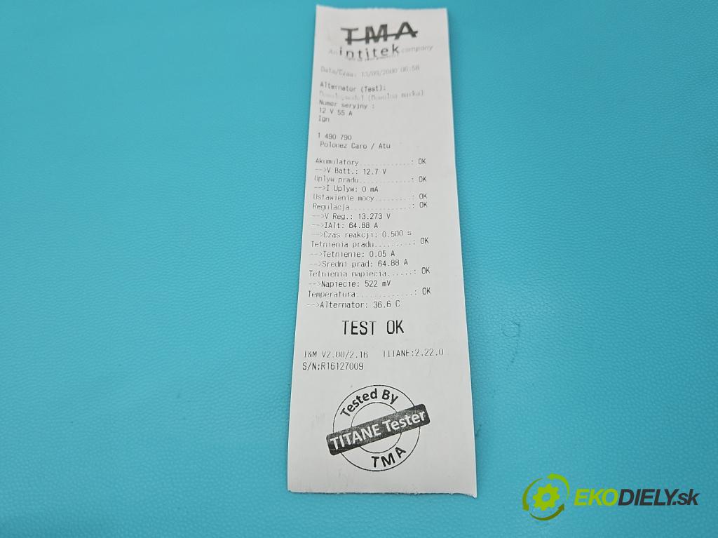 Polonez Caro / Atu 1.6 87 HP manual 64 kW 1598 cm3 5- Alternator FS0-059488 (Alternátor)