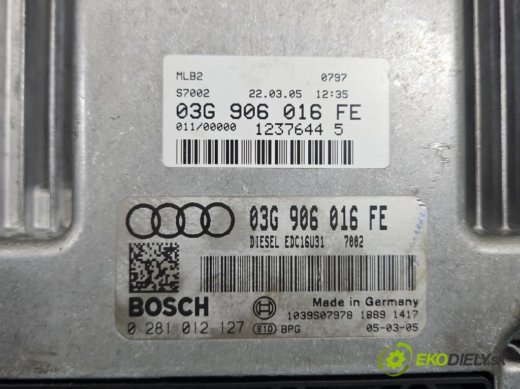 Audi A4 B7 2004-2008 1.9 TDI 116 HP manual 85 kW 1896 cm3 5- riadiaca jednotka motora 03G906016FE