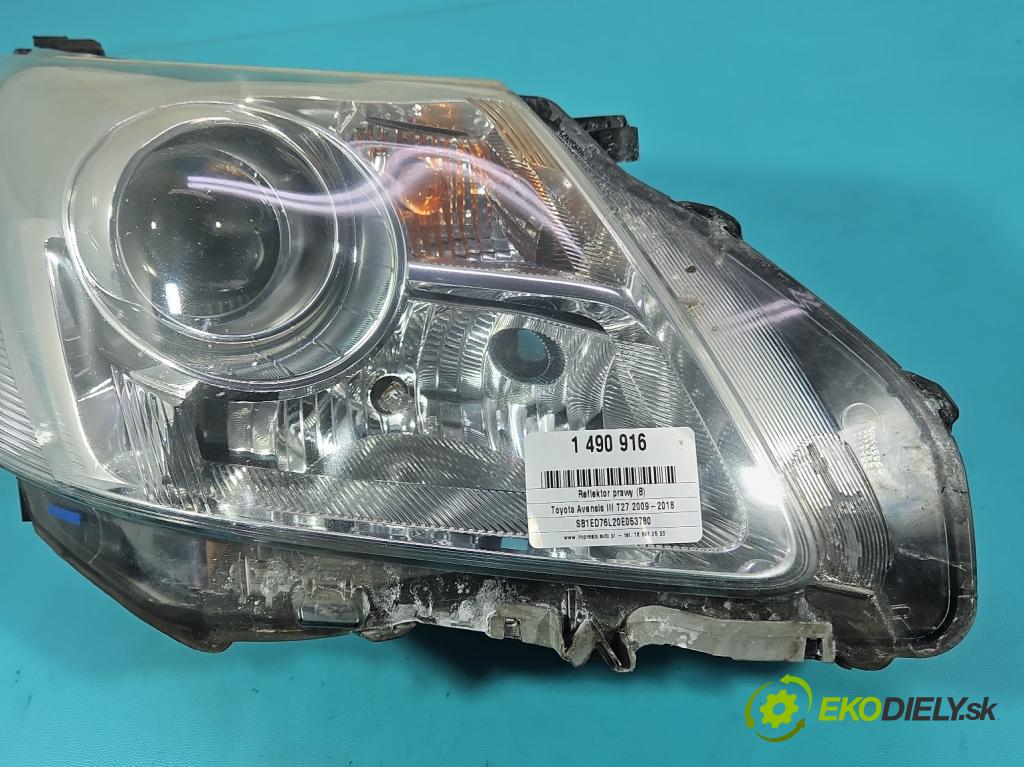 Toyota Avensis III T27 2009-2018 2.0 D4D 126 HP manual 93 kW 1998 cm3 5- Reflektor: pravý H279HR-AE (Svetlo predné pravé)