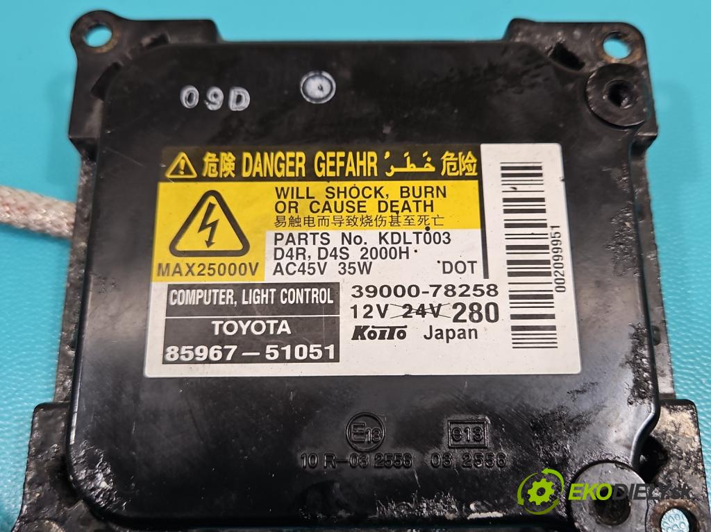 Toyota Avensis III T27 2009-2018 2.0 D4D 126 hp manual 93 kW 1998 cm3 5- měnič xenon 85967-51051 (Řídící jednotka xenonu)