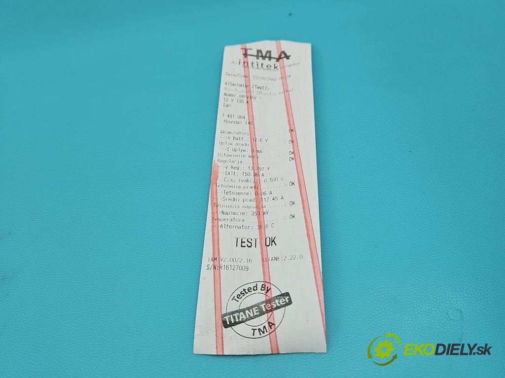 Hyundai I40 1.7 crdi 116 HP manual 85 kW 1685 cm3 5- Alternator 37300-2A800 (Alternátor)