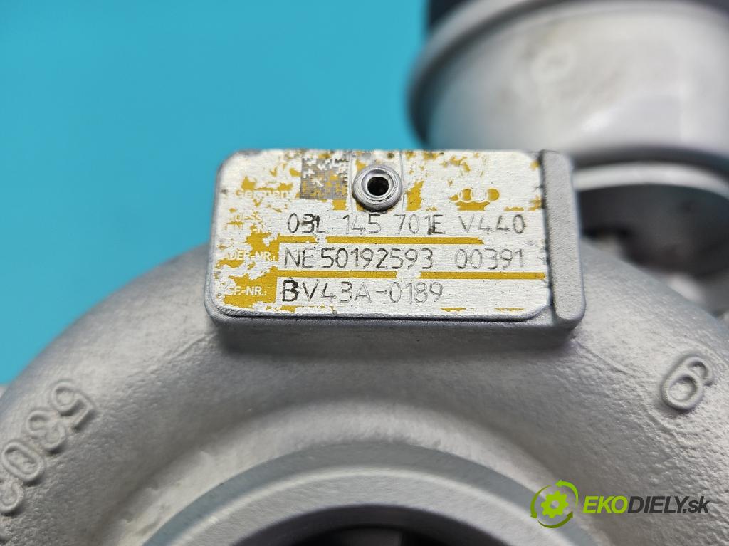 Audi Q5 2008-2016 2.0 tdi 170 hp manual 125 kW 1968 cm3 5- Turbodmychadlo repasováno BV43A-0189
