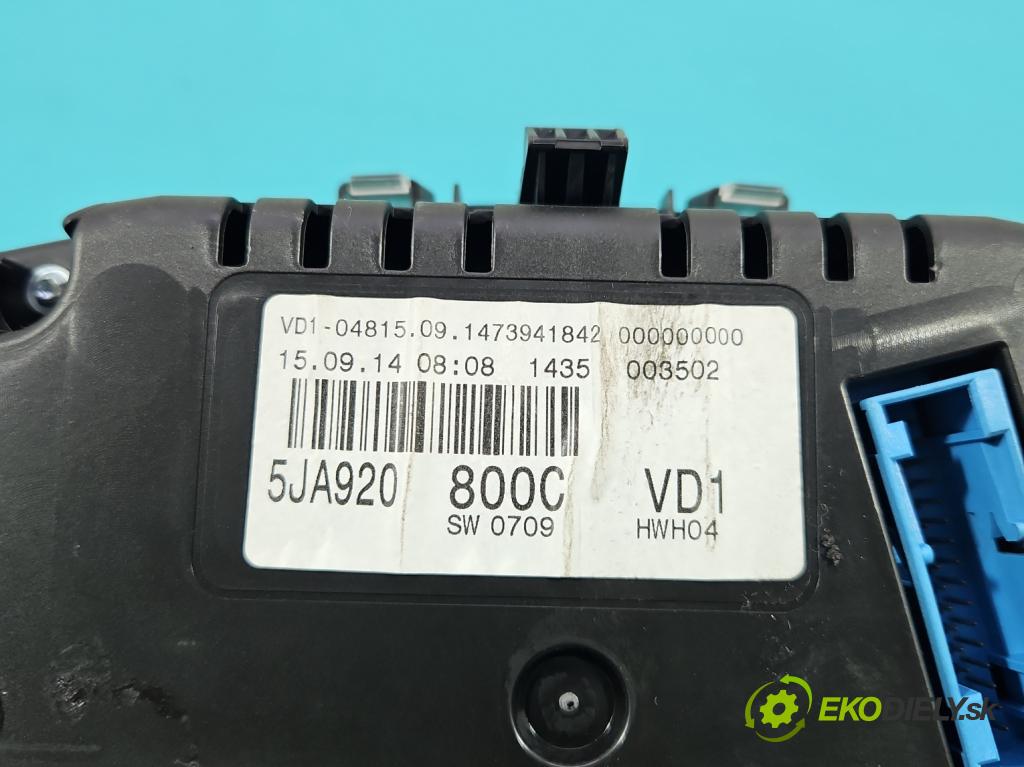 Skoda Rapid 2012-2019 1.6 tdi 90 HP manual 66 kW 1598 cm3 5- prístrojovka/ budíky A2C83471900 (Prístrojová doska)