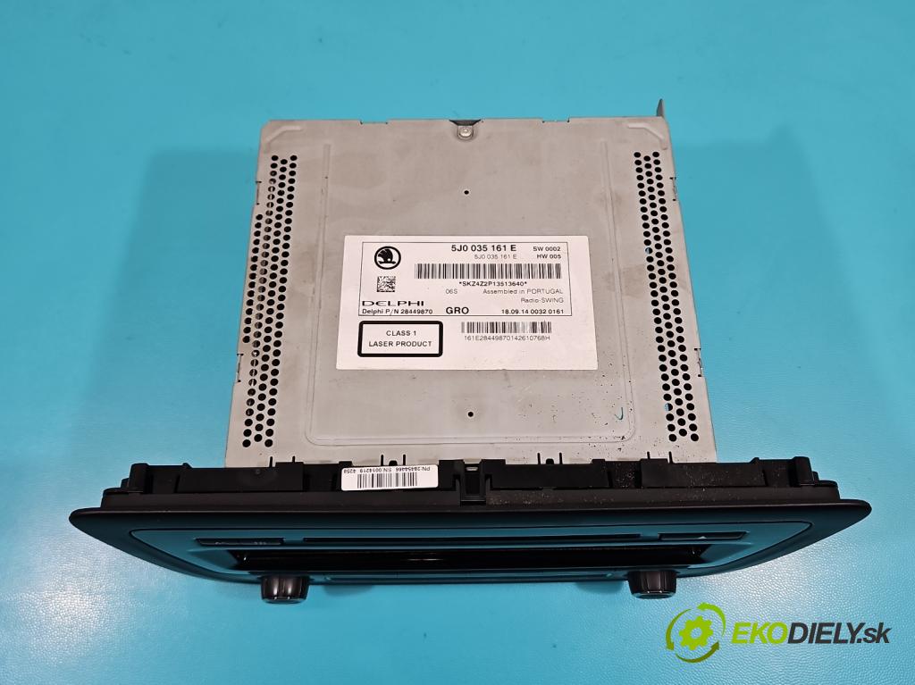 Skoda Rapid 2012-2019 1.6 tdi 90 HP manual 66 kW 1598 cm3 5- Radio originál 5J0035161E